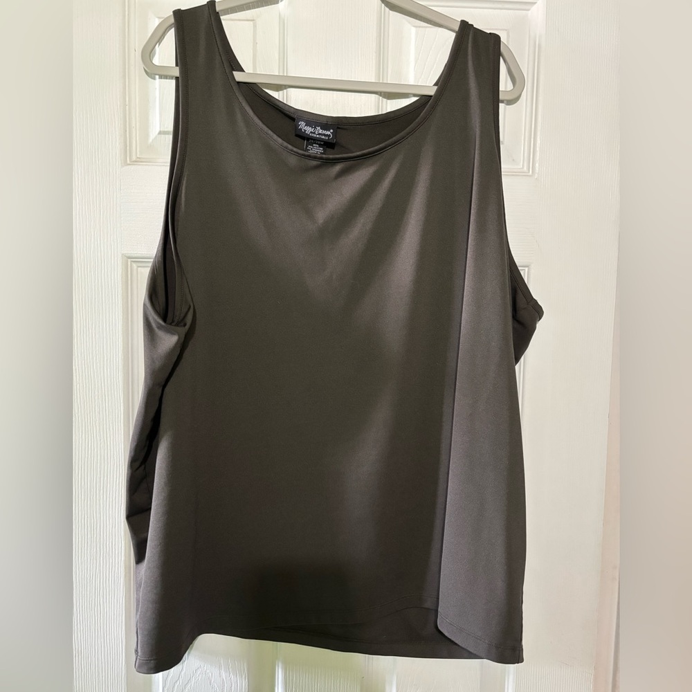 Maggie Barnes Dark Brown Plus Size Tank Top